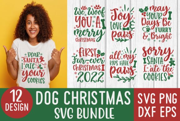 Dog Christmas SVG Bundle: 12 Designs for Crafters