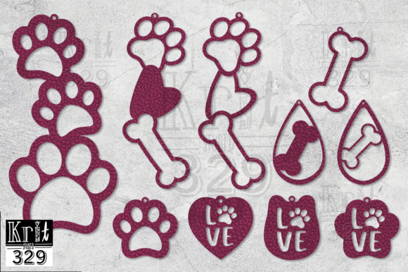 Dog Lover SVG Earring Leather Template