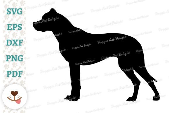 Dogo Argentino Dog Silhoeutte Svg Png