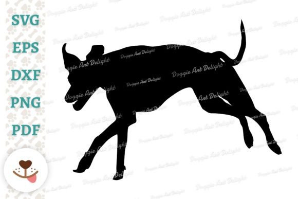 Running Whippet Dog Silhouette SVG DXF